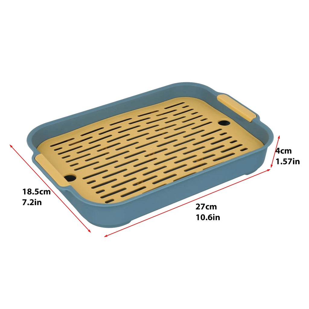 Tray Rabbit Litter Tray Smooth Corner Detachable Design Heightened Grid Design White Blue For Pet’s Training For Pet’s Training