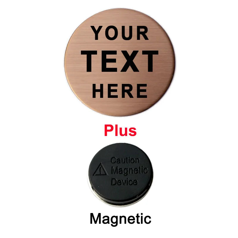 30mm/40mm Round Custom Personalized Laser Engraved Your Text Logo Business ID Plate Steel Metal Door Wall Photo Tag Name Badges