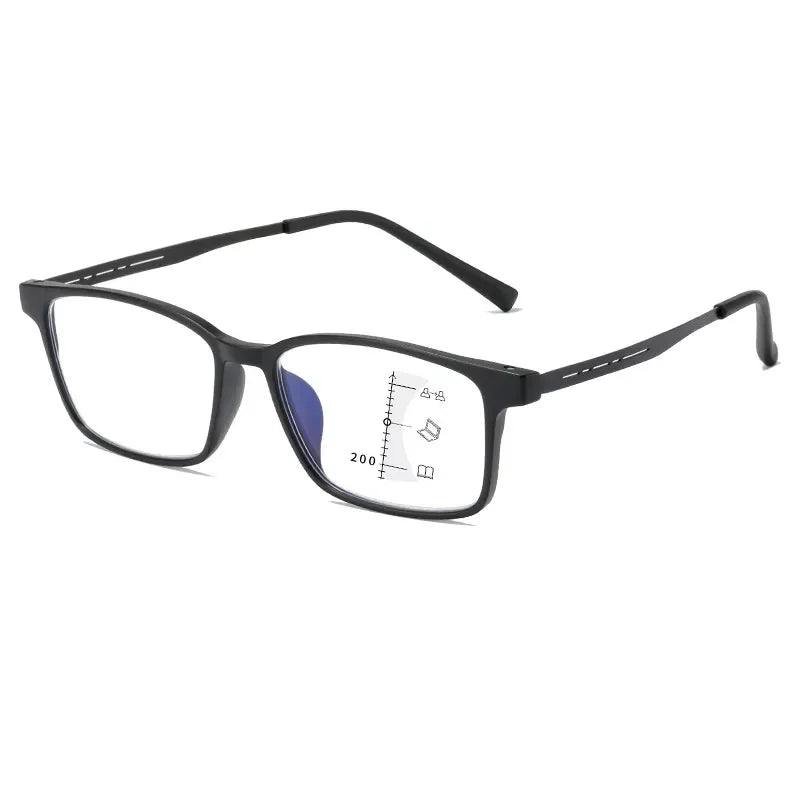 Titaninum Progressive Multifocal Glasses Unisex Flexible TR90 Reading Glasses Vintage Near Far Presbyopia Eyewear for Men Women