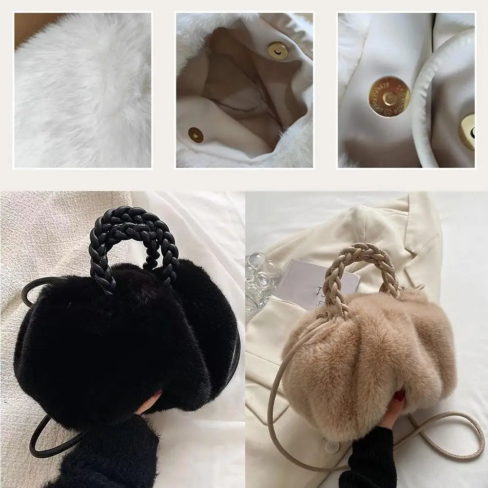 Cute Pumpkin Bag Autumn And Winter New Fashion Cloud Crossbody Bag Niche Design Sweet Girls Handbag Travel Shoulder Bag