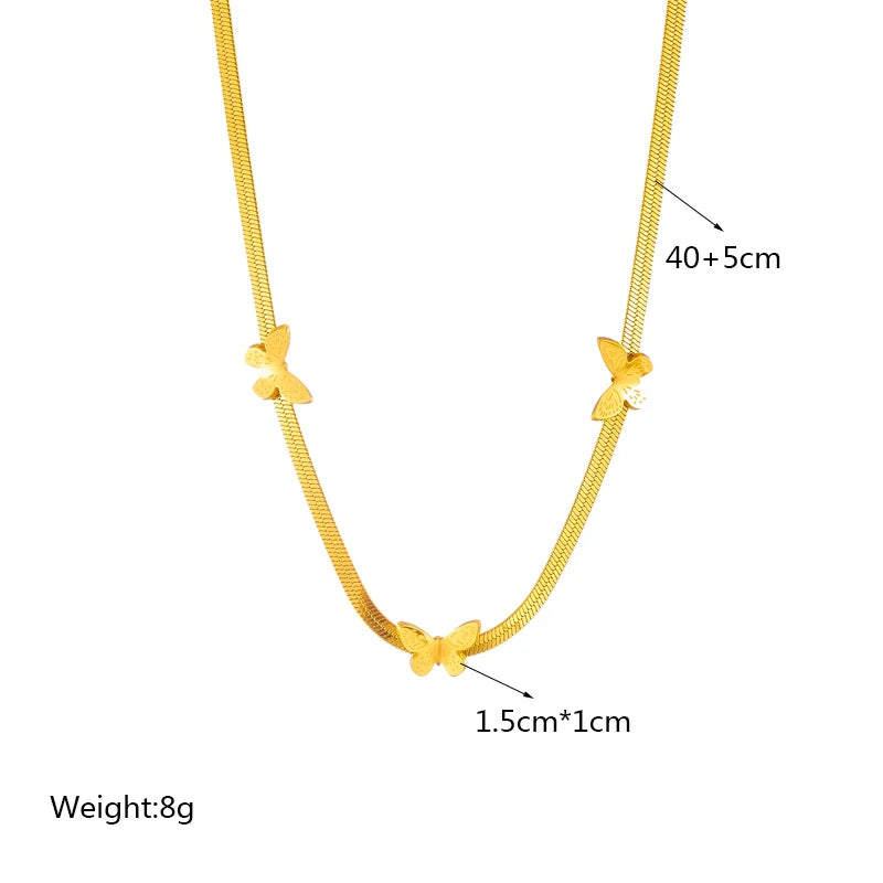 DIEYURO 316L Stainless Steel Pearl Heart Butterfly Green Stone Pendant Necklace For Women Vintage Girls Chain Jewelry Gifts