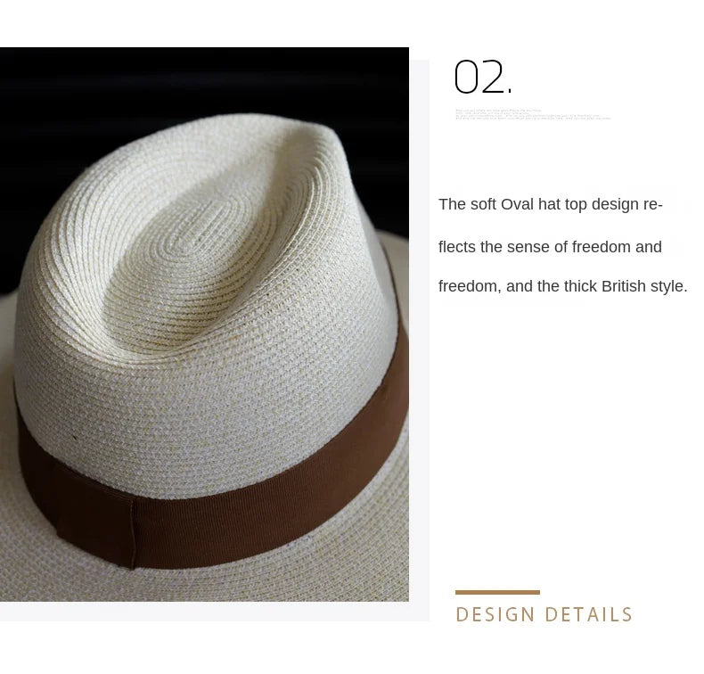 Summer Women Straw Hats Sun Visor Cap Leisure Elegant Panama Hat For Men Gentleman Formal Hat Manattend  Party Quality Hat Gifts
