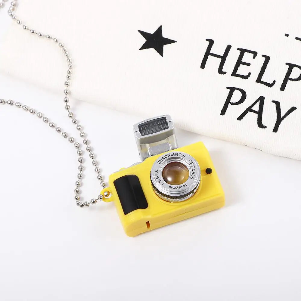 Couple Models Unisex Flash Camera Men Luminous Sweater Chain Music Pendant Fashion Jewelry Necklace
