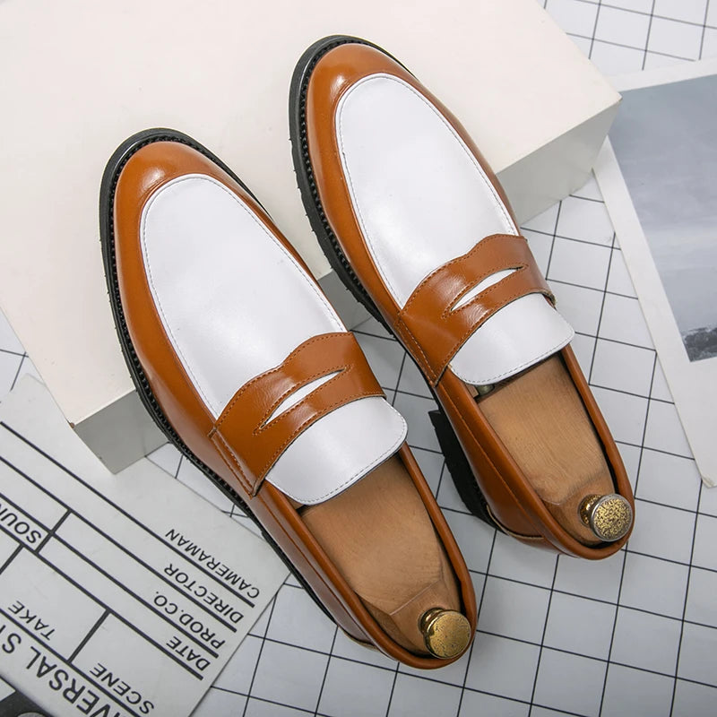 Classic Formal Leather Shoes Men Retro Casual Business Shoes Men Slip On Social Men's Dress Shoes Leather Loafers Male