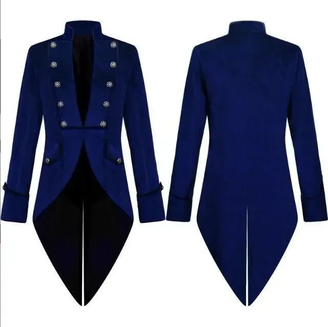 Men Vintage Tuxedo Dress Coat Cosplay Party Costume Fake Two Tailcoats Clothing Halloween Clothing Tops
