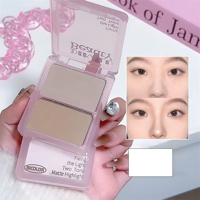 Two-tone Highlight Shading Powder Contour Palette Natural Matte Brighten Skin Blusher Bronzers Shaping Face Nose Shadow Makeup