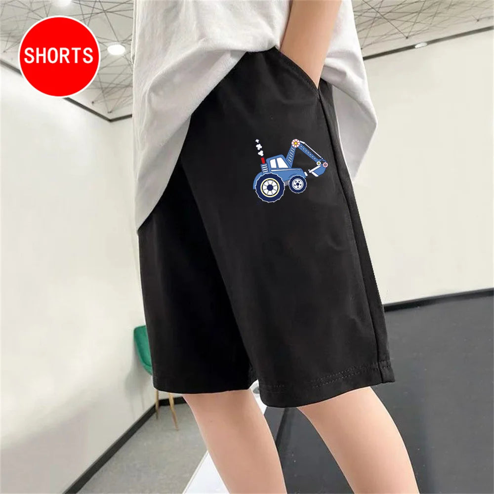 Boy New Monster Car Summer Shorts Children Loose Sweatpants Boys Student Sports Short Pants Truck Clothes