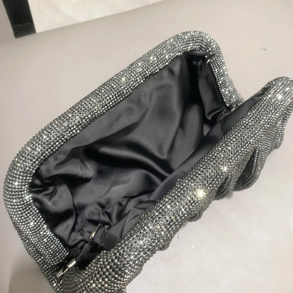 Glänzende Strasssteine, handgefertigte Abend-Clutch-Taschen, neue Faltbörsen und Handtaschen, Luxus-Designer-Hochzeitsfeier, hohe Qualität