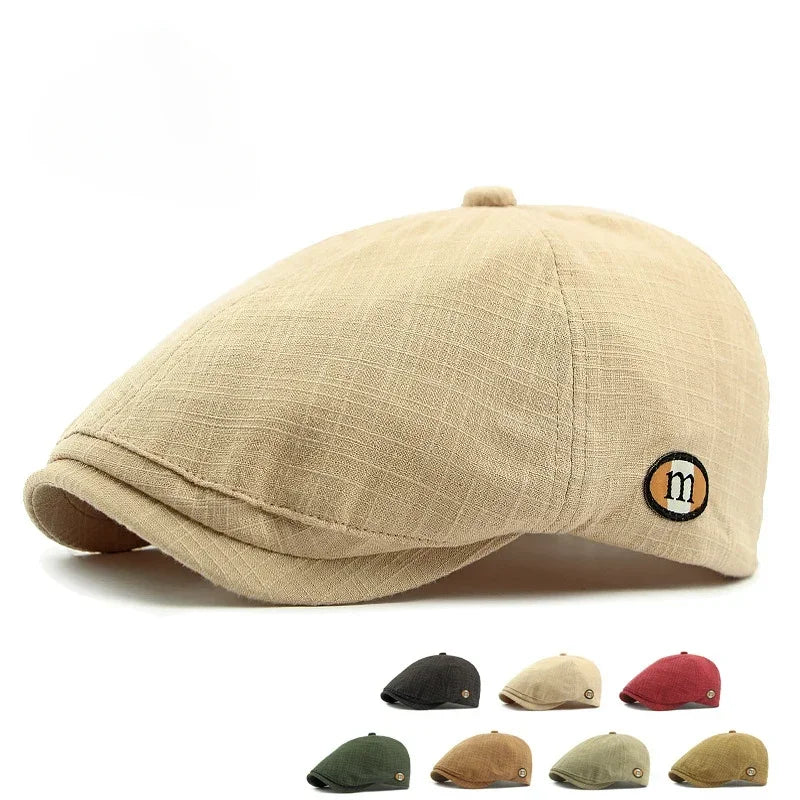 2025 New Hats for Men and Women Wearing British Retro Beret Hat Fashion Casual Berets Caps for Women Solid Color Adjustable Cap