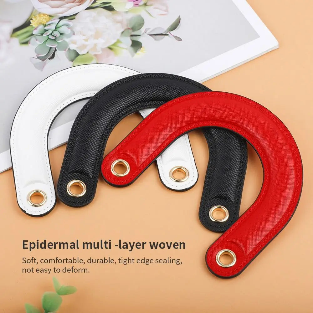 1PC Detachable PU Leather Bag Handles Handmade Handbag Strap Purse Handles Short Bag Belt DIY Bag Replacement Accessories