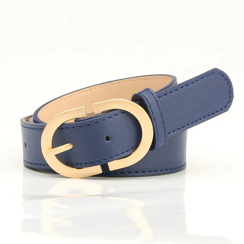 Fashion Pu Leather Waist Belts Women for Jeans Double D Buckle Ladies Belt for Dresses 10 Colors Available Wild Waistband Ladies