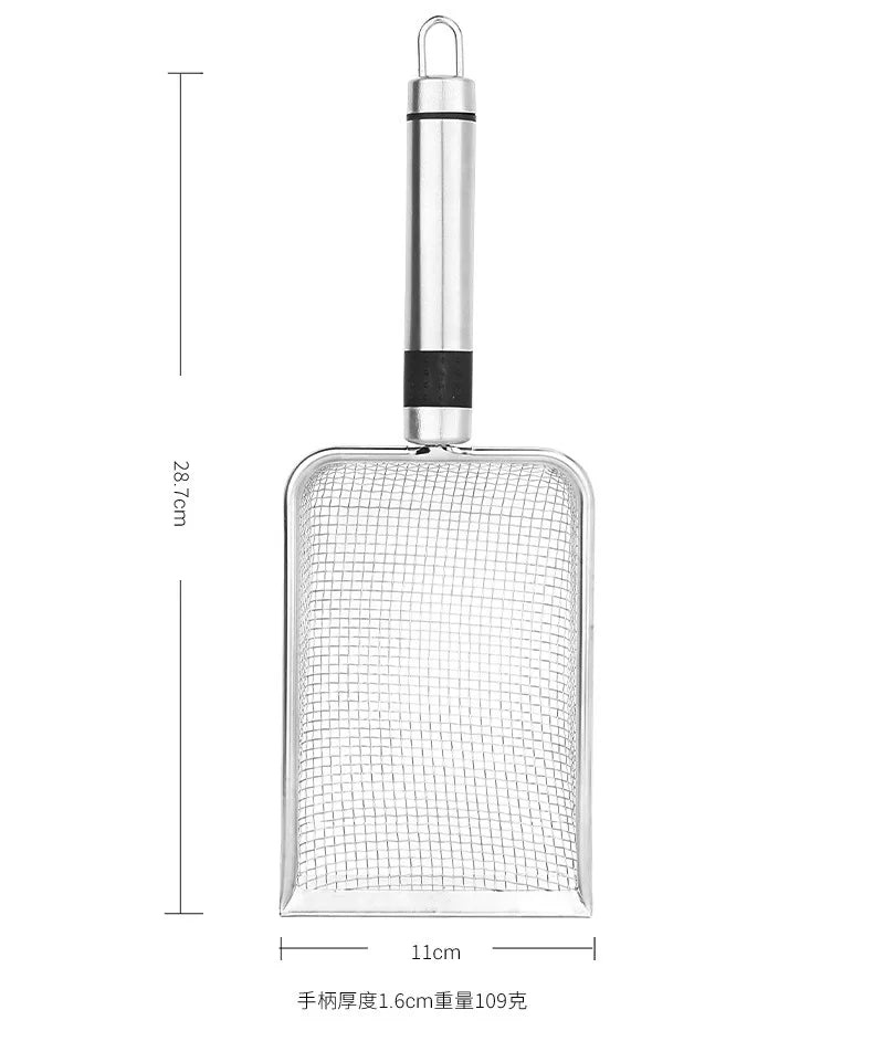 Cat Litter Scoops Pet Cleaning Tool Aluminum Alloy Cat Shovel For Cleaning Feces Fine Mesh Screen Cat Excrement Shovel Supplies