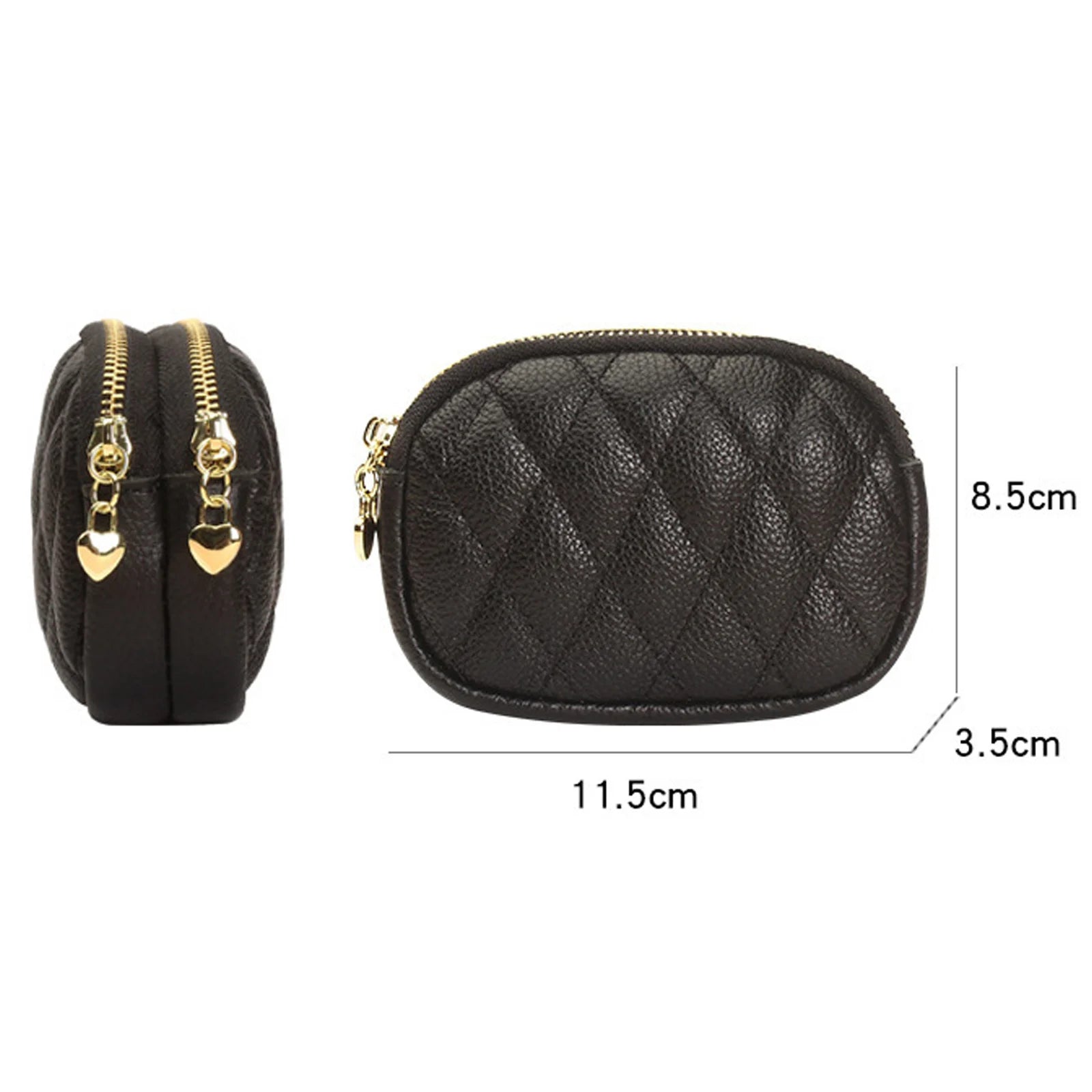 Pu Leather Coin Purse Women Men Large Capacity Wallet Bag Money Key Earbuds Travel Credit Card Holder Double Zipper Storage Bag