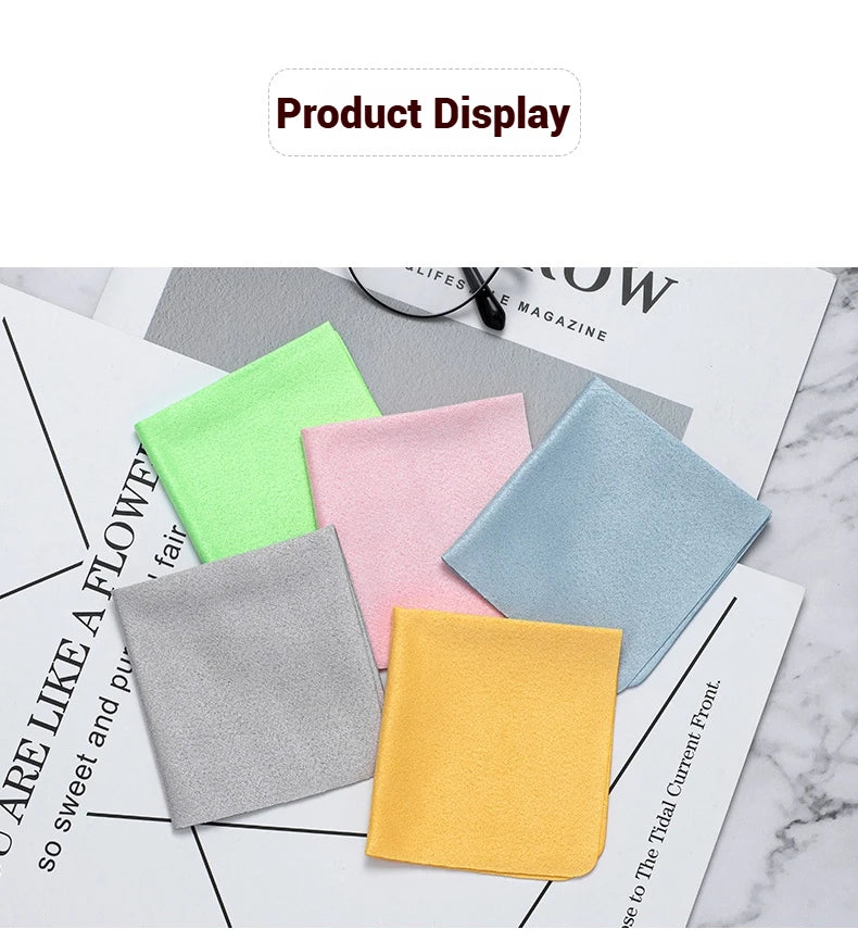 2/5/10 Pieces Cleaning Glasses Cloth Sunglasses Screen Cleaning Cloth 15*13.7 Cm Glasses Cloth Deerskin Velvet Mirror Cloth