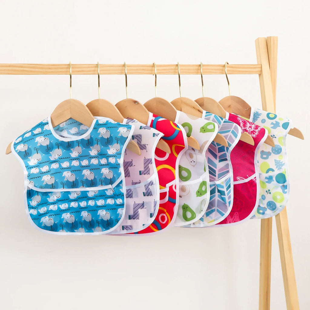 Baby Bibs Waterproof Kids Lunch Feeding Burp Cloth Boys Girls Cartoon Saliva Towel Newborn Printing Bibs Apron