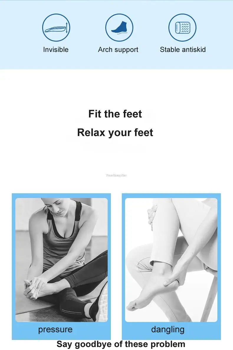 Height Increase Insoles for Men Women Shoes Flat Feet Arch Support Orthopedic Insoles Sneakers Memory Foam Invisible Pads 1 Pair