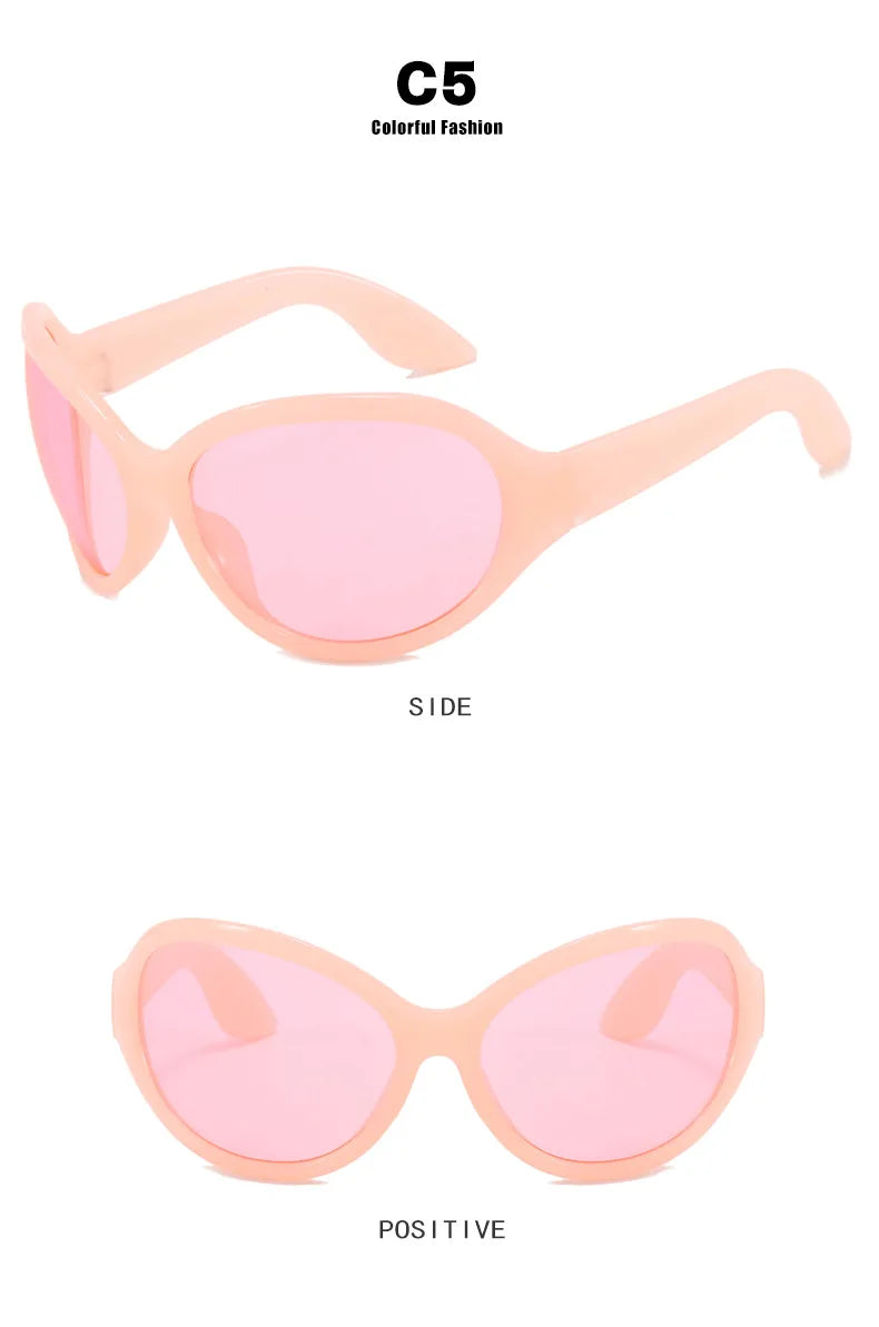DOHOHDO UV400 Fashion Irregular Round Sunglasses For Women Men Vintage Designer Ladies Sun Glasses Ins Trending Female Shades