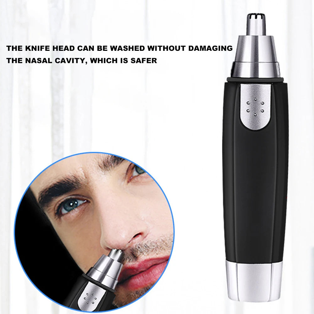 2026 Nose Hair Ear Trimmer, For Men Stainless Steel Manual Washable Portable hair remover Battery-powered(Without battery)
