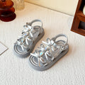 Girl Sandals Summer New Kids Fashion Hollow-out Causal Shoes Princess Versatile Sweet Bowknot Children Open-toe Beach Sandals