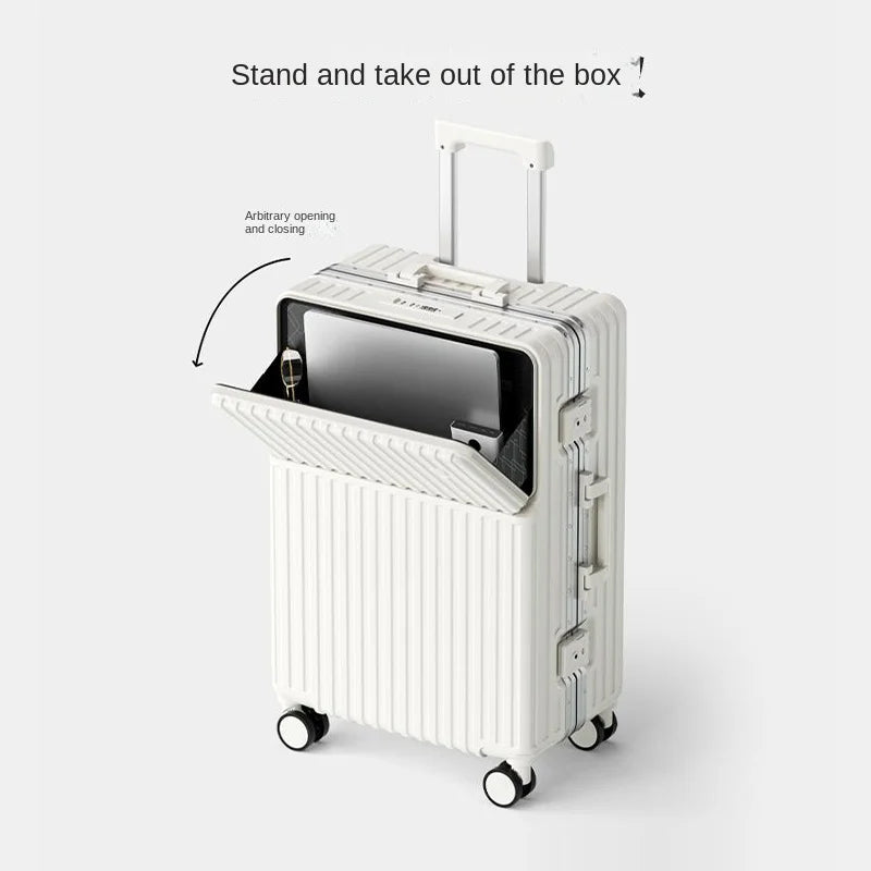 2025 Neuer multifunktionaler Koffer mit Frontöffnung Laptoptasche Damen 20-28 Zoll Bordtrolley Herren Reisekoffer