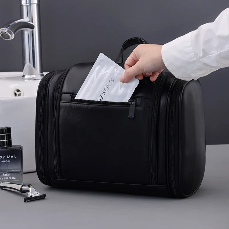 New Large-capacity Waterproof Toiletry Storage Bag with Hook, Portable Cosmetic Bag, Wet and Dry SeparationTravel Toiletry Bag