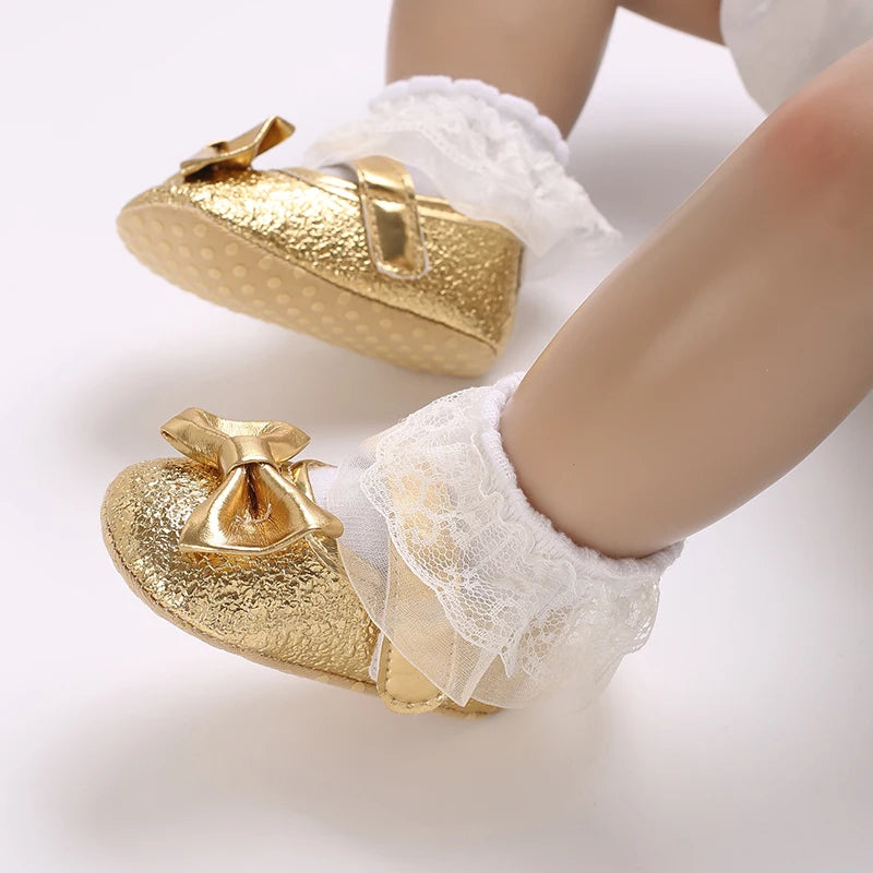 Spring and Autumn Baby Princess Shoes Cute Bow Baby Shoes Soft Bottom Anti slip Baby Sneakers
