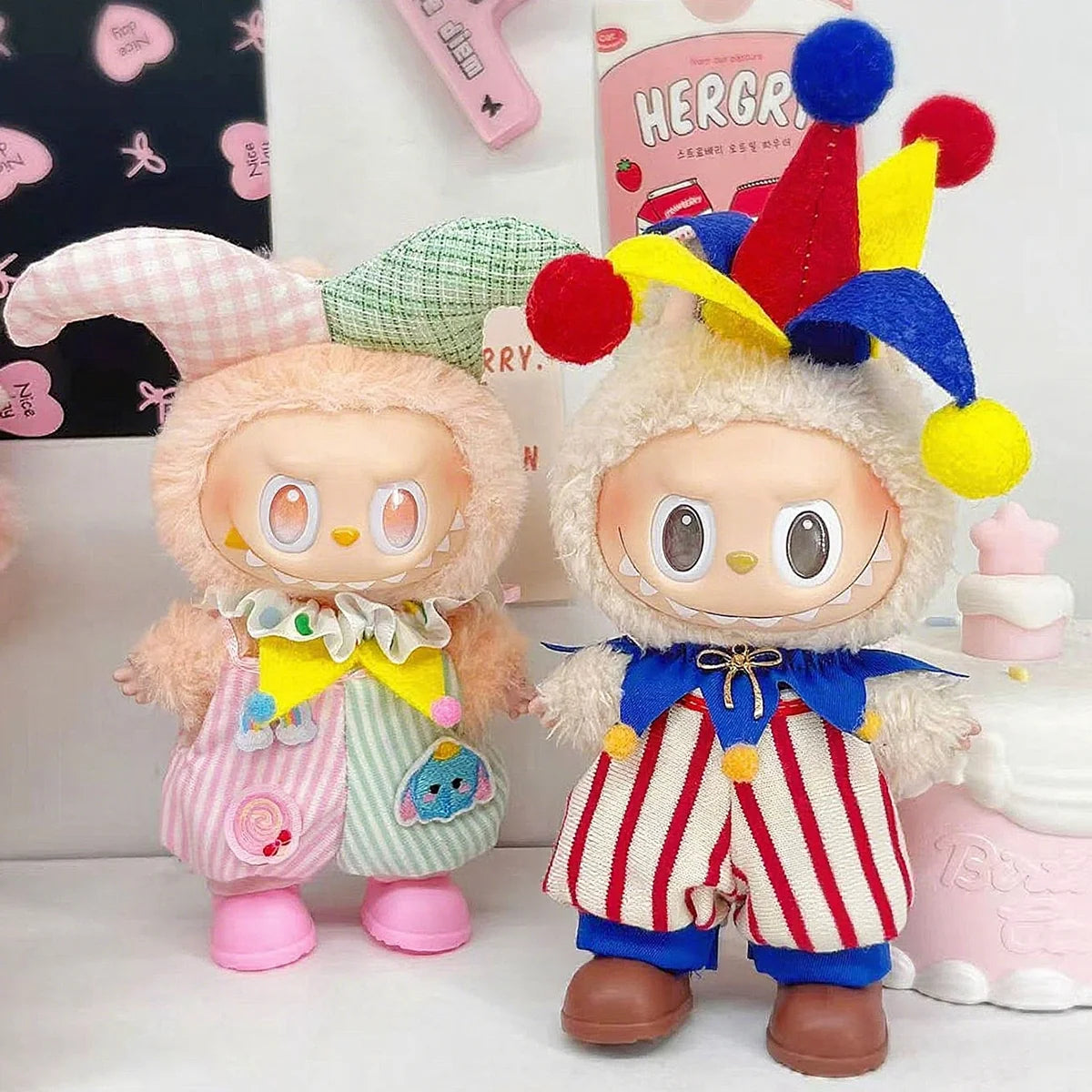 Cute Plush Doll Circus Clown Style Clothes for Labubu Doll DIY Clothes Decoration Accessories Gift