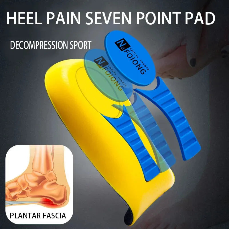 Halbe orthopädische Einlegesohlen für Herren und Damen Fersensporn Schmerzlinderung Fersenkissen Fußmassagepflege Einlegesohle Latex Weiche Sohle Laufschuhpolster
