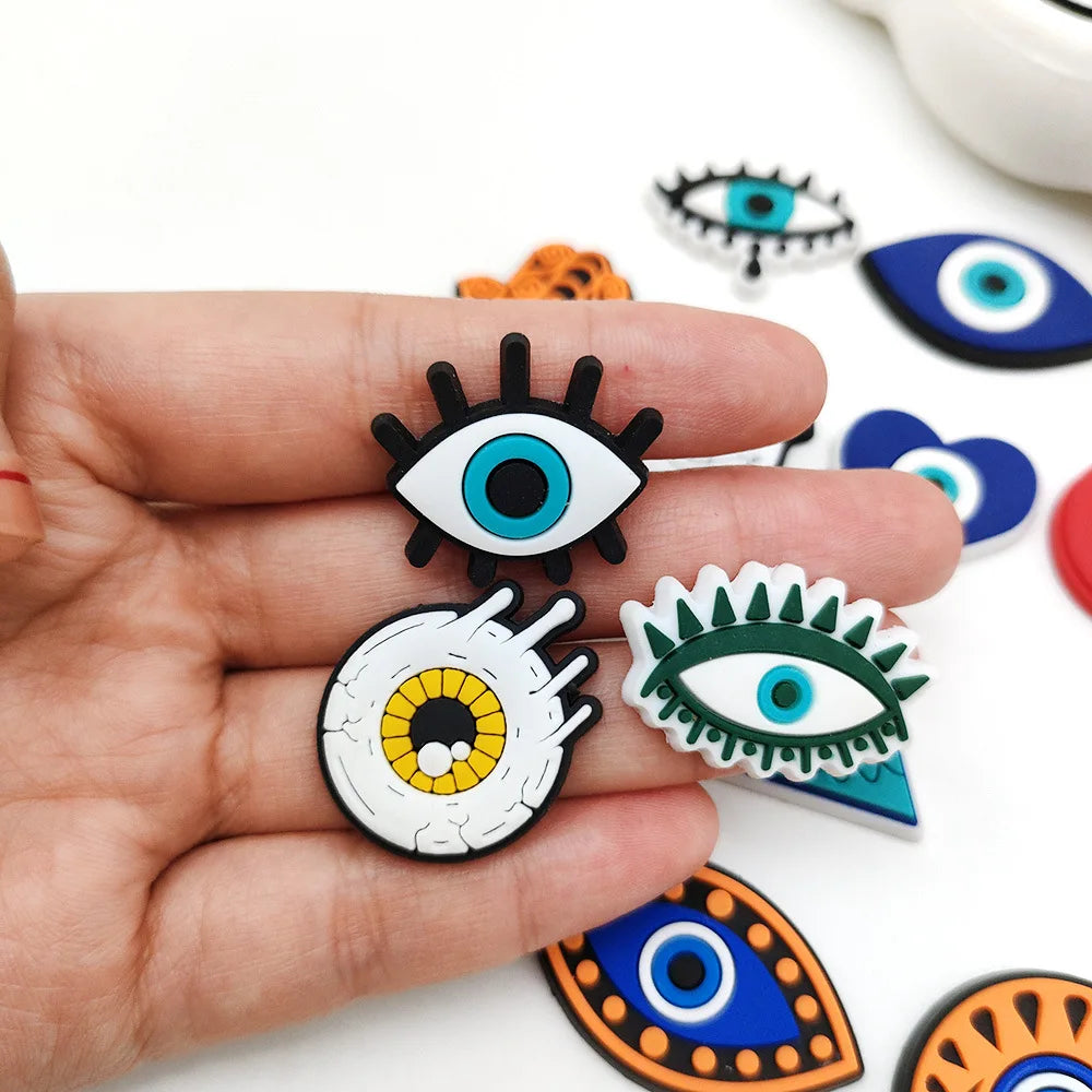 Eyeball Shoe Charms for Crocs Accessories Men Women Colorful Evil Hand Fashion Garden Sandals Buckle Decorations Pins Kids Shoes