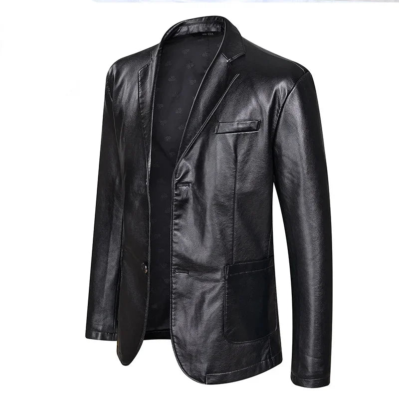 New Fashion Leather Jackets Men's Jacket Button Outwear Men's Coats 2025 Spring Autumn PU Jacket Coat Plus Size 5XL 6XL 7XL