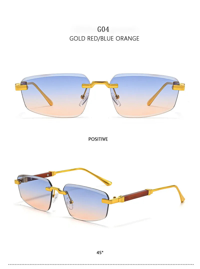 Designer Luxury Sunglasses Vacation Trending Sunglasses Women Rimless Glasses Vintage Lentes Dropshipping Oculos Gafas Lunette