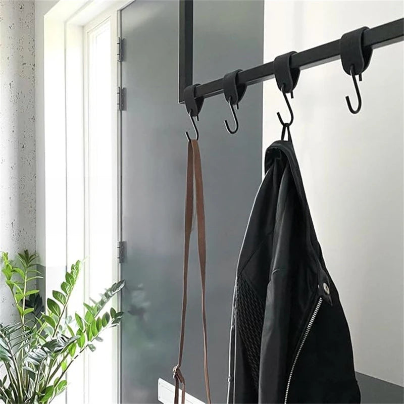 5/10/15/20pcs Leather S Ring Hooks,Multifunctional Stainless Steel Coat Hook for Hats Cap,Bedroom Kitchen Bathroom Hanging Hooks