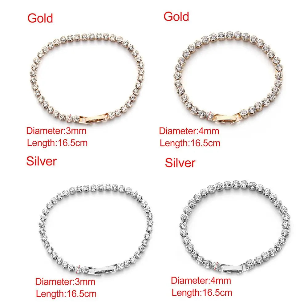 Women Austria Crystal Charm Hand Chain Cuff Bangles Shiny Bracelets Fashion Jewelry