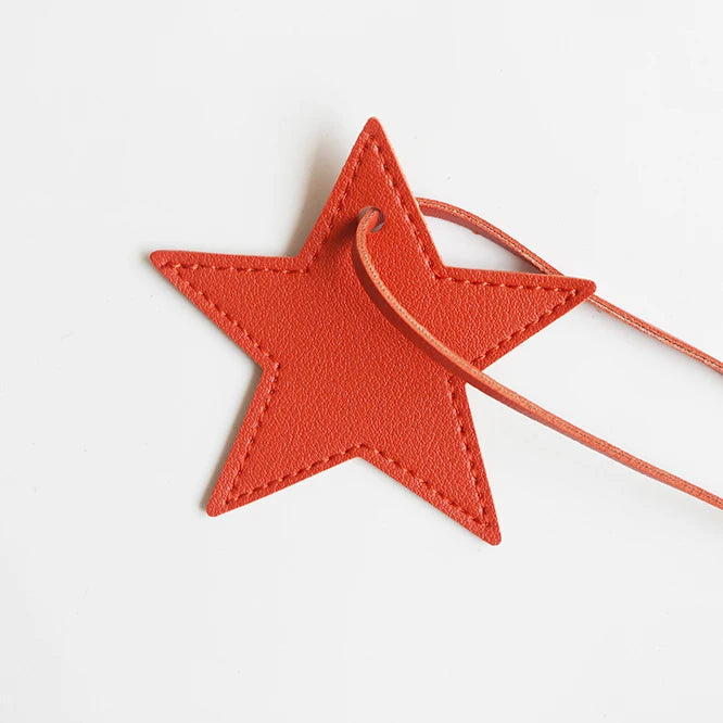 Custom Name Handbag Pendant Cute Star PU Leather Fashion Accessories Wholesale Engrave Initials Travel Luggage Tag Creative Gift