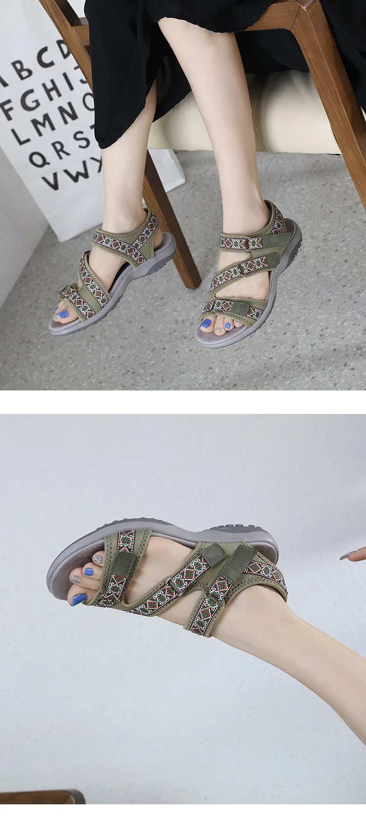 New Sandals Shoes Women Soft Sandals Lady Slip on Open Toe Walking Shoes Mother  Casual Footwear
