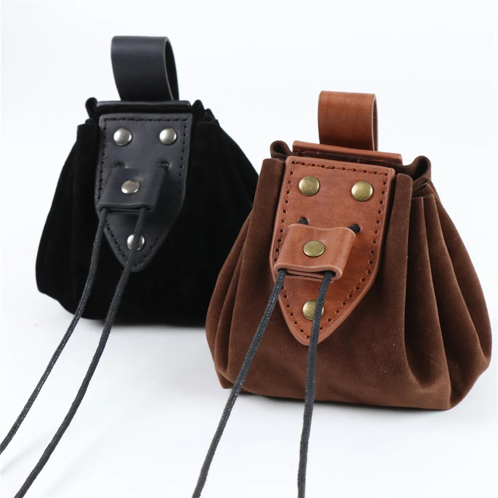 7PCS Medieval Belt Renaissance Punk Cork Dark Three Potions Glass Magic Bottle Waist Bag Halloween Cosplay Costume Belt Props