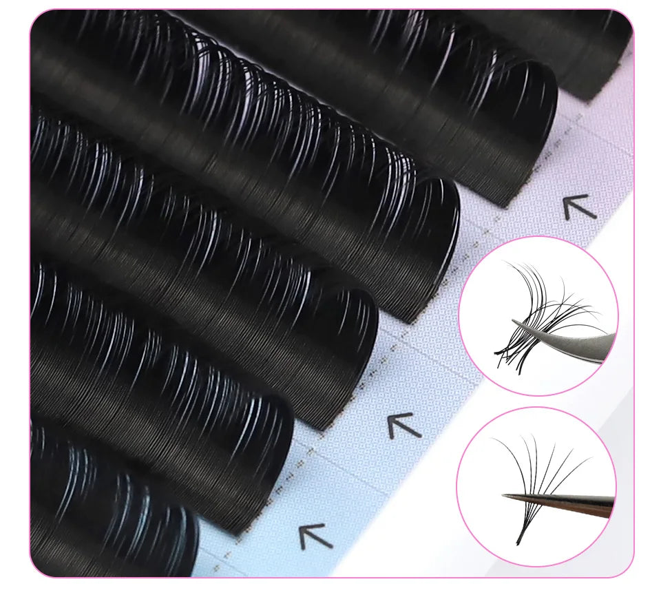 Lashrujade Eyelashes Extension Matte Black Soft Natura Mink Faux Individual Russian Volume Lash Regular Classic Lashes Extension