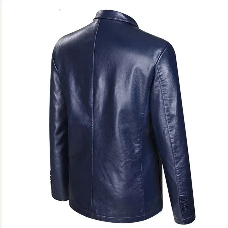 New Fashion Leather Jackets Men's Jacket Button Outwear Men's Coats 2025 Spring Autumn PU Jacket Coat Plus Size 5XL 6XL 7XL