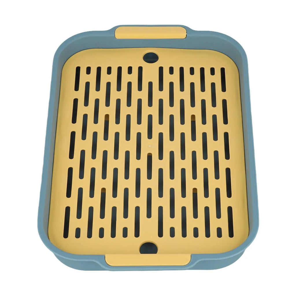 Tray Rabbit Litter Tray Smooth Corner Detachable Design Heightened Grid Design White Blue For Pet’s Training For Pet’s Training