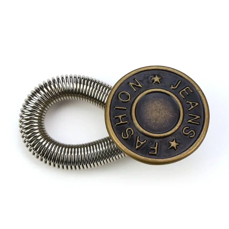 1/20PCS Jeans Waist Extender Button Adjustable Retractable Elastic Spring Buttons DIY Pants Jeans Free Sewing Waist Extenders