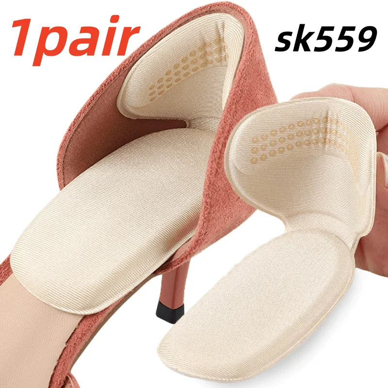 2 Paar Silikon Fersenschoner Fersenpolster für Schuhe High Heels Einlagen Fersenpads Schuhgrößenanpassung Damen halbe Einlegesohlen
