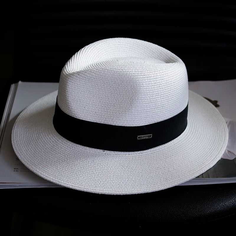 Summer Women Straw Hats Sun Visor Cap Leisure Elegant Panama Hat For Men Gentleman Formal Hat Manattend  Party Quality Hat Gifts