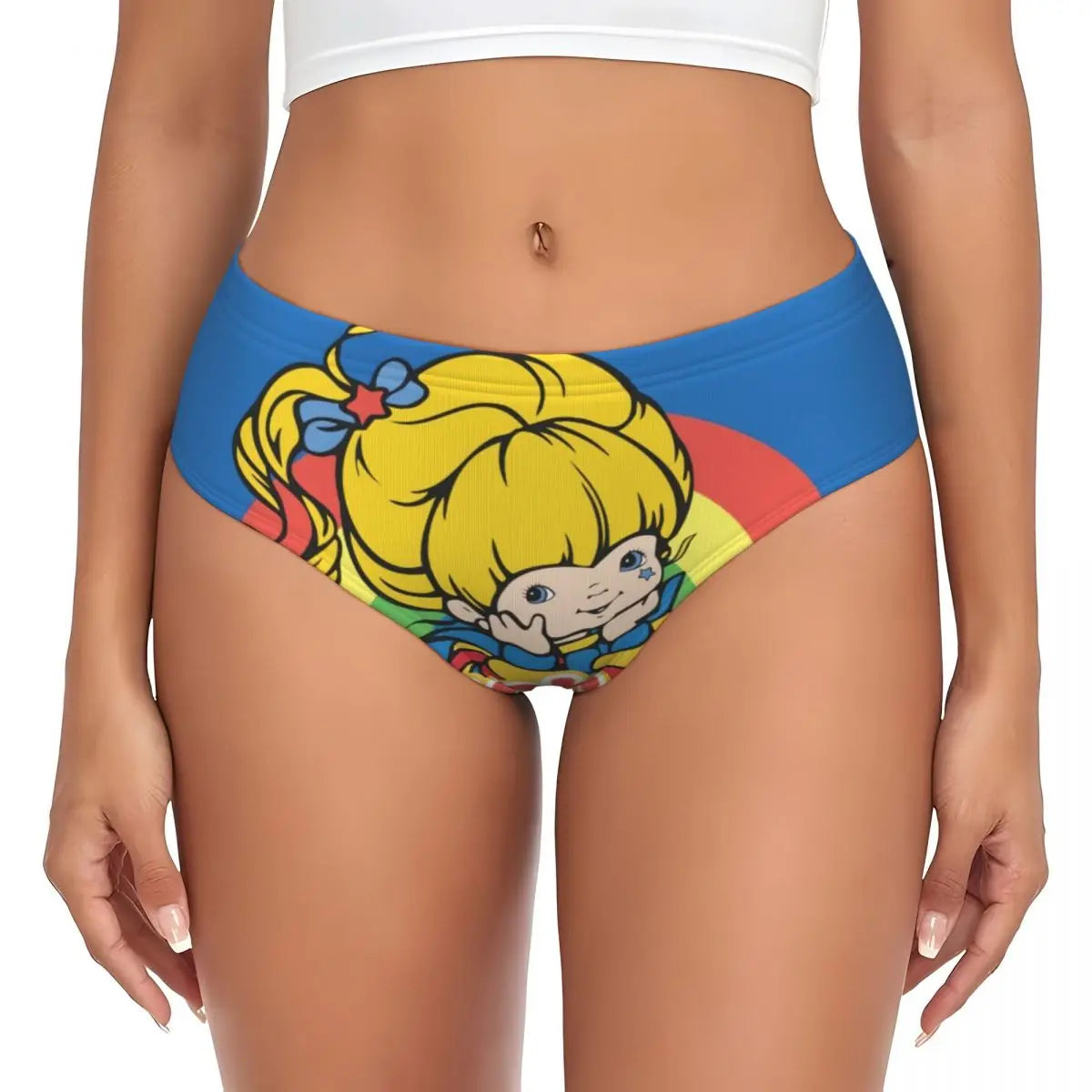 Custom Womens Cartoon Cute R-Rainbows B-Brite Anime Panties Comfort Briefs Underwear