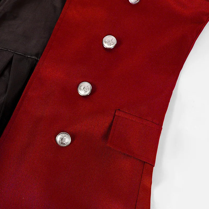 Men Gothic Trench Medieval Steampunk Retro Coat Double-breasted Trim Solid Men's Lapel Coats Vintage Long Jackets