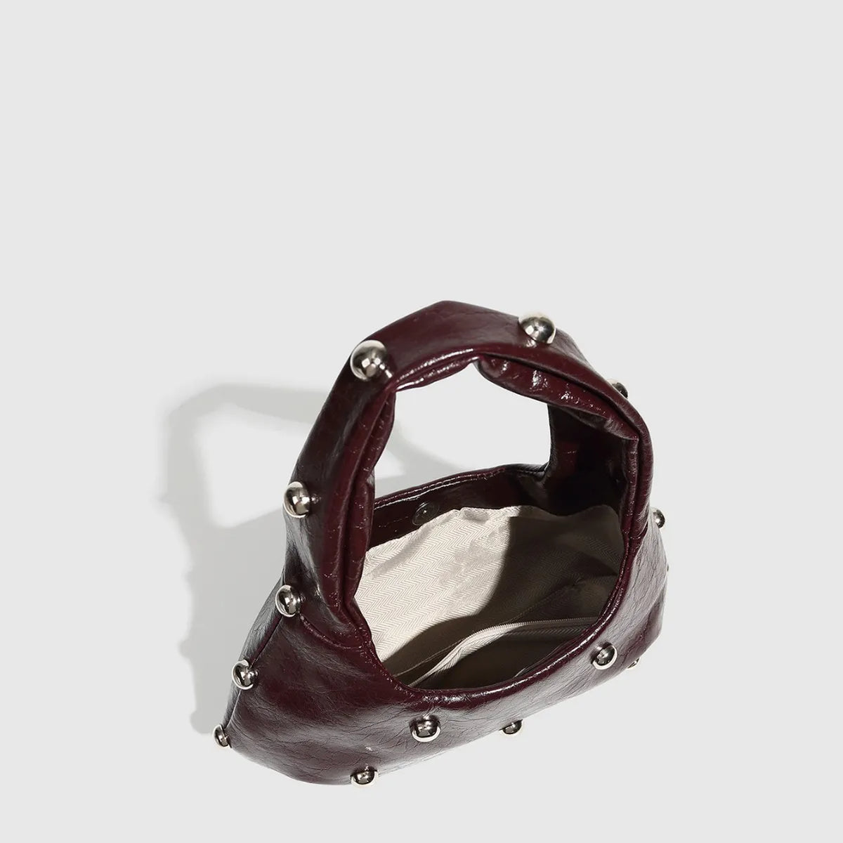 NEW Rivet Women's Handbags Soft PU Leather Shoulder Bag Casual Designer Hobos Half Moon Underarm Bags for Women 2025 Tote Clutch