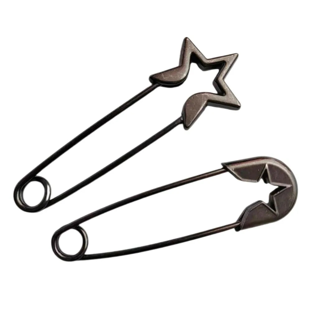 Multi-purpose Metal Pins 55mm-83mm Large Black Metal Safety Pin Woman's Scarf Clothing Adjustable Pins