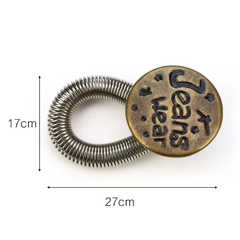 1/20PCS Jeans Waist Extender Button Adjustable Retractable Elastic Spring Buttons DIY Pants Jeans Free Sewing Waist Extenders