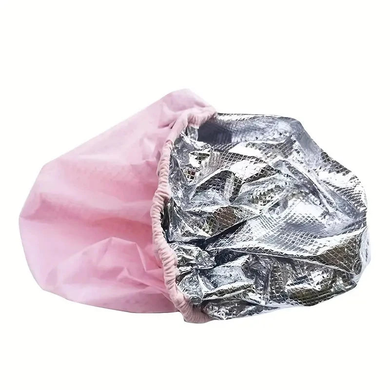 Self-heating Tin Foil Hat Thickened Heating Steam Hair Mask Cap Portable Hair Salon Smooth Hair Oil Baking Cap ✔☑