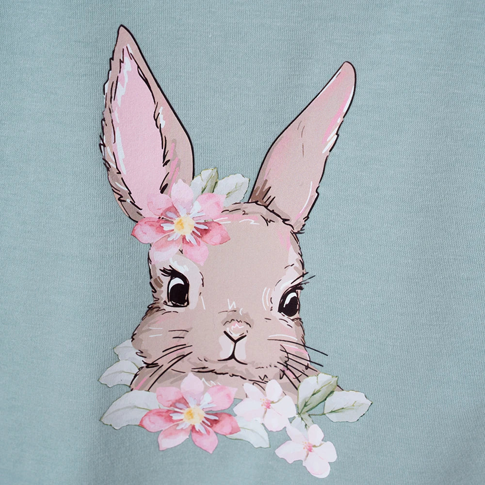 Hot Selling Children's Printed Summer Set Cute Rabbit Baby Boy And Girl Summer Clothing Children's Pure Cotton T-shirt Set
