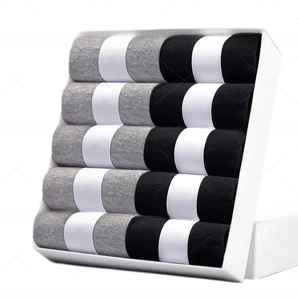 5/10 Pairs Men Socks Cotton Blend Black Business Casual Soft Breathable for  Spring Summer Autumn Winter Size 6-13